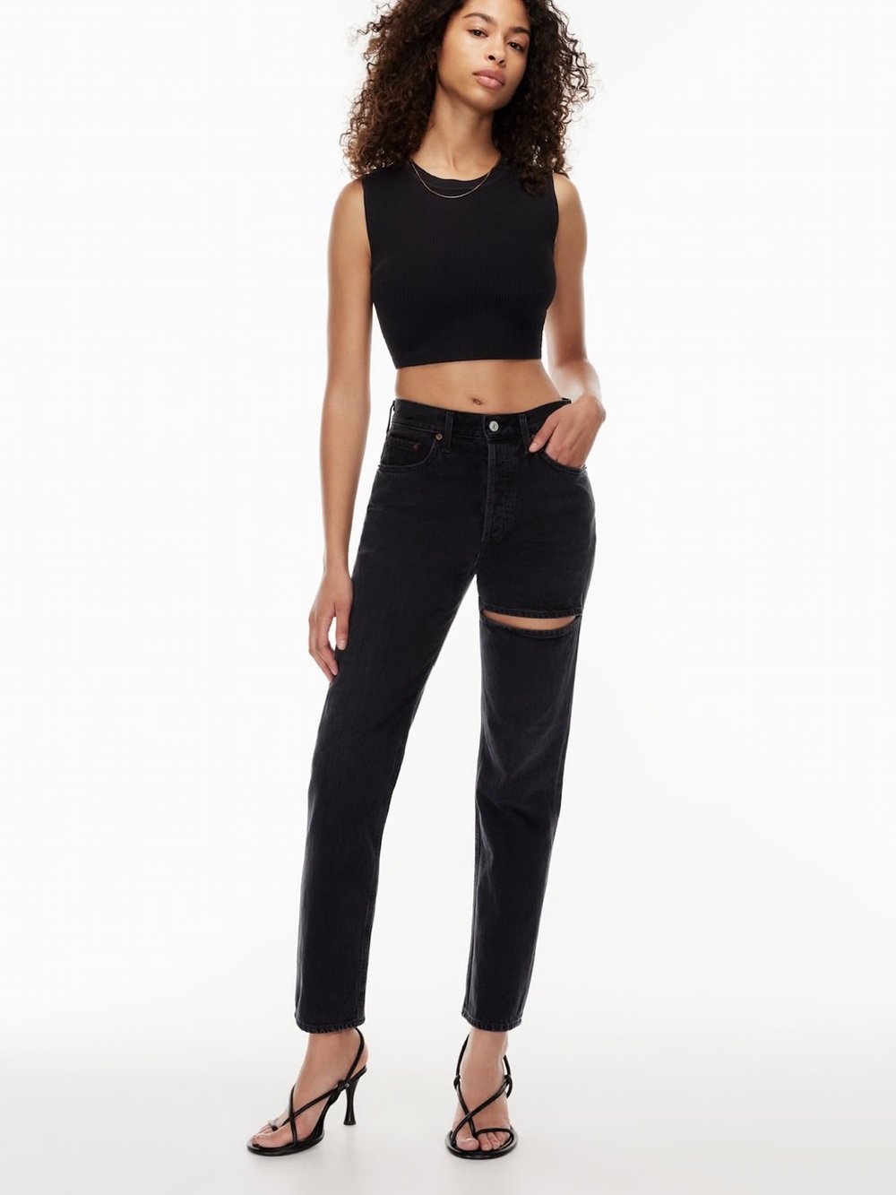 Agolde Lana Slice Black Denim jeans 31